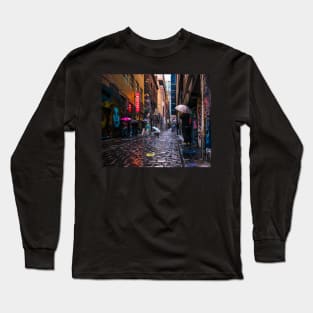 Umbrellas in Hosier Lane Long Sleeve T-Shirt